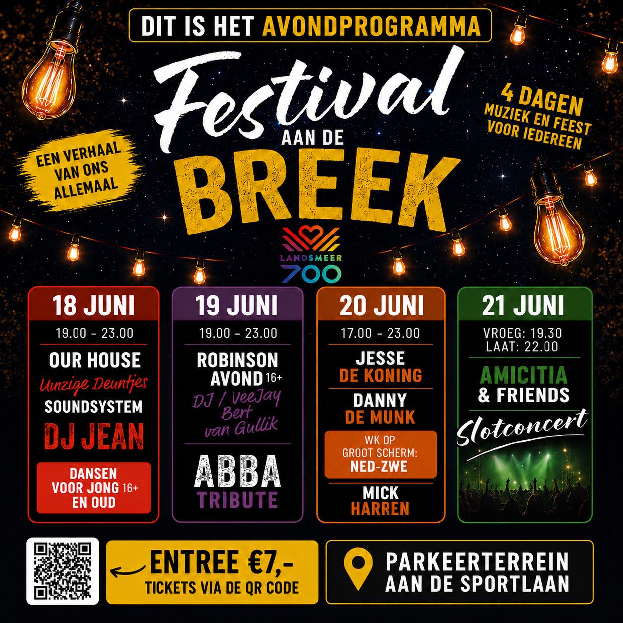 Hoe ziet het programma eruit voor het Festival aan de Breek? -